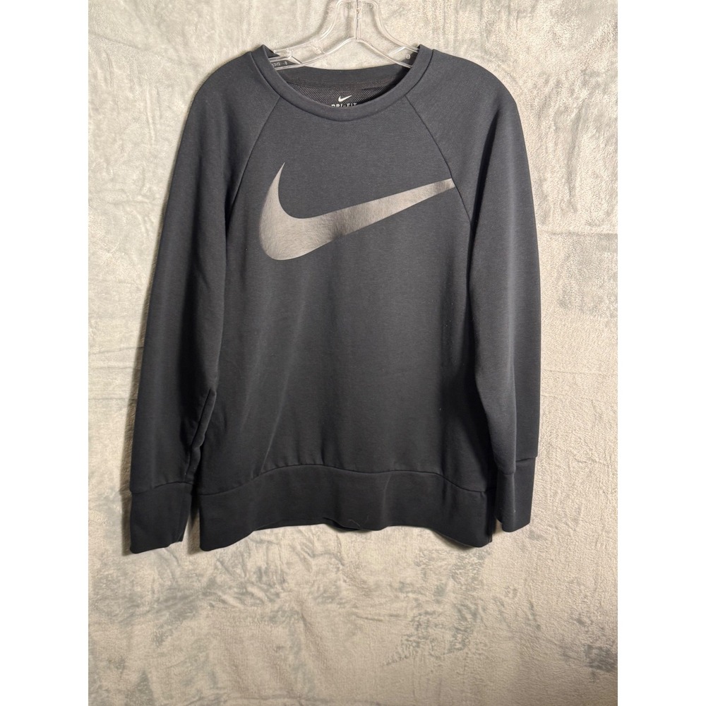 Nike Dri Fit Black Crew Neck Sweatshirt Long Sleeve Athletic Sportswear Size‎ S